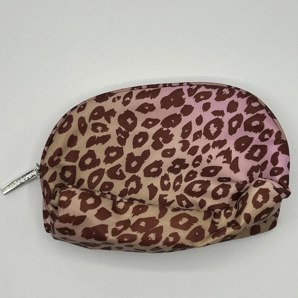 Bath & Body Works Ombre Pink Leopard Print Cosmetic Makeup Bag Travel Accessory